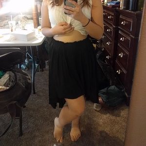 Asymmetrical black skirt